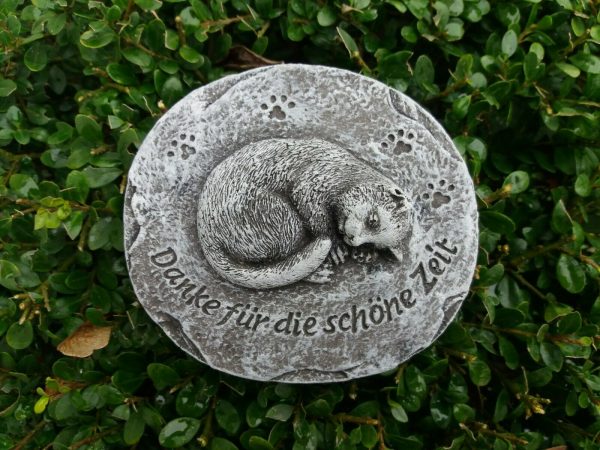 Grabschmuck (Platte) Katze "Danke für die schöne Zeit" Frostfest Tiergrab