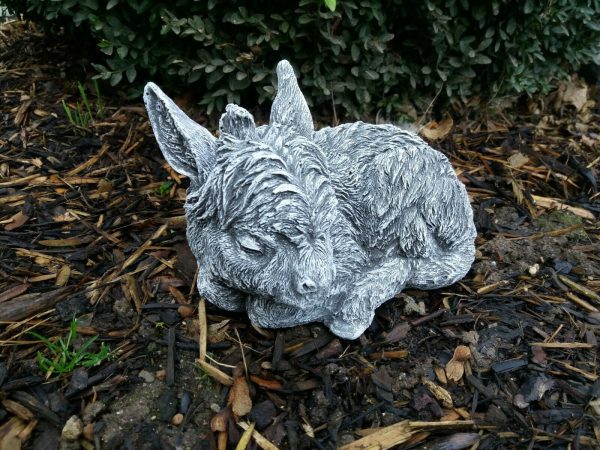 Steinfigur Eselbaby liegend Esel Frostfest Wetterfest Steinguss Garten Deko – Bild 4
