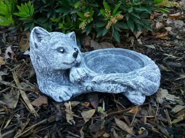 Steinfigur Katzennapf Katze Kitten Frostfest