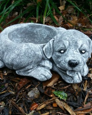 Steinfigur Hundenapf Beagle Trinknapf Frostfest Haustier Hund Garten