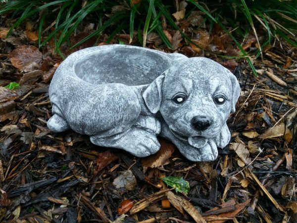 Steinfigur Hundenapf Beagle Trinknapf Frostfest Haustier Hund Garten
