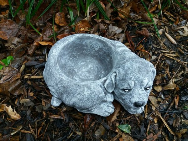 Steinfigur Hundenapf Beagle Trinknapf Frostfest Haustier Hund Garten – Bild 3