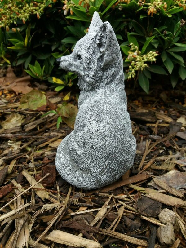 Steinfigur Fuchs (2) sitzend Steinguss Frostfest Wetterfest Garten Deko – Bild 3