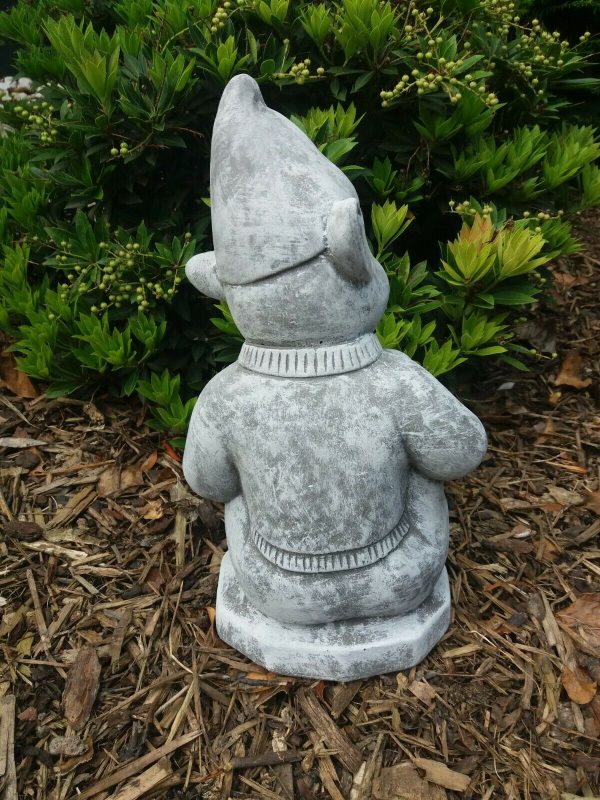 Steinfigur Troll sitzend 33cm Frostfest Steinguss Garten Deko Gnom – Bild 5