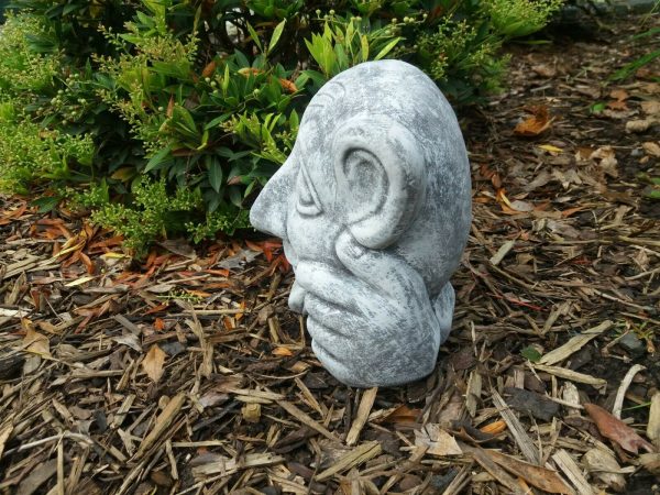 Steinfigur Steingesicht lustige Fratze Frostfest Steinguss Garten Deko – Bild 5