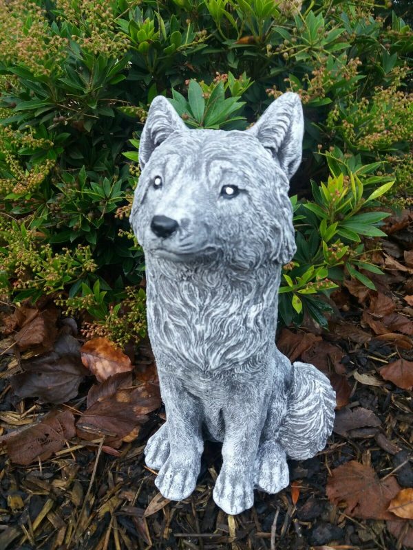 Steinfigur großer Fuchs sitzend (30 cm) Steinguss Frostfest Wetterfest Garten – Bild 3