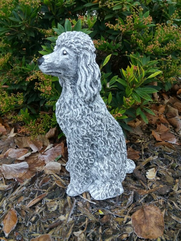 Steinfigur 2-er Set Pudel Hund Königspudel Zwergpudel Wetterfest Steinguss – Bild 4