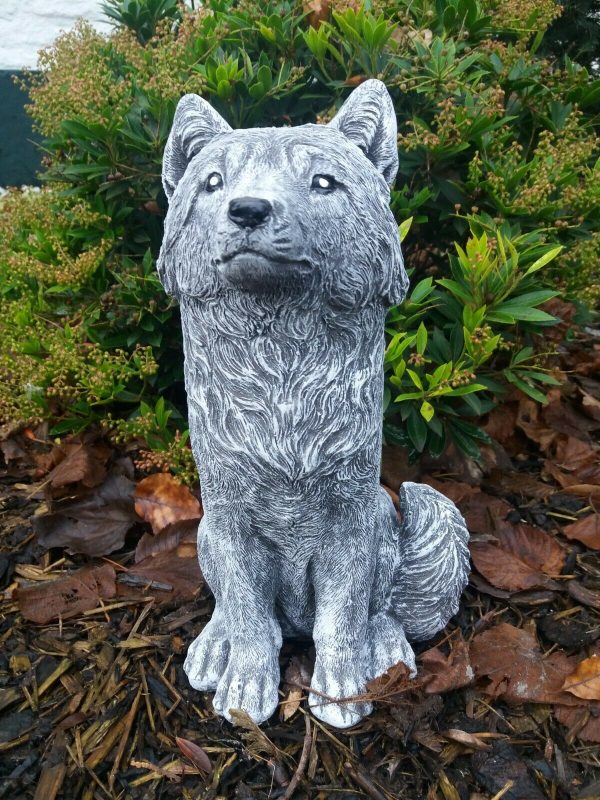Steinfigur großer Fuchs sitzend (30 cm) Steinguss Frostfest Wetterfest Garten – Bild 4