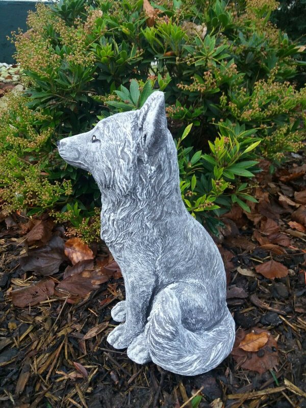 Steinfigur großer Fuchs sitzend (30 cm) Steinguss Frostfest Wetterfest Garten – Bild 5