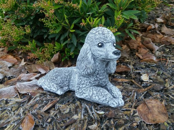 Steinfigur 2-er Set Pudel Hund Königspudel Zwergpudel Wetterfest Steinguss – Bild 7