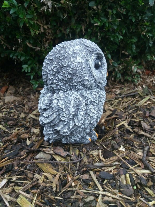 Steinfigur süße Schneeeule Eule Kautz Uhu Frostfest Steinguss Wetterfest Tier – Bild 4