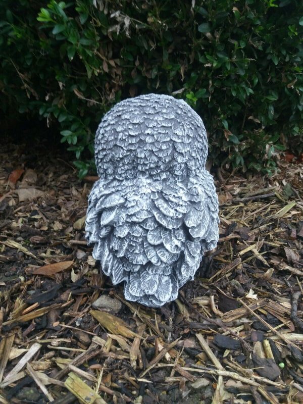 Steinfigur süße Schneeeule Eule Kautz Uhu Frostfest Steinguss Wetterfest Tier – Bild 6