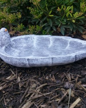 schöne Vogeltränke Blatt mit Vogel Steinguss Frostfest Wetterfest Garten Deko