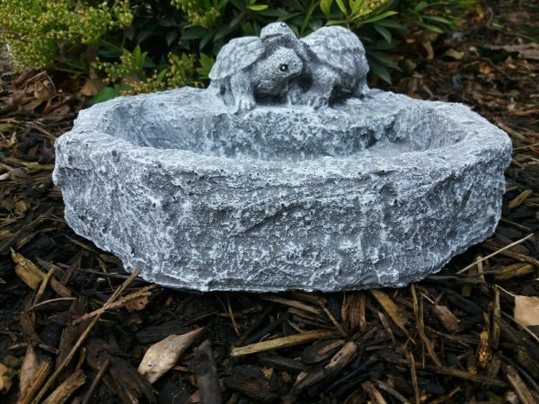 schöne Vogeltränke Schildkröten Steinguss Frostfest Wetterfest Garten Deko – Bild 3
