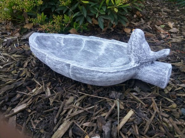 schöne Vogeltränke Blatt mit Vogel Steinguss Frostfest Wetterfest Garten Deko – Bild 8