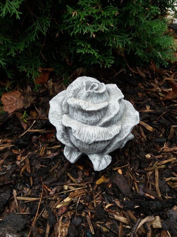 Steinfigur große Rose Blüte Frostfest Wetterfest Garten Deko Blume – Bild 4