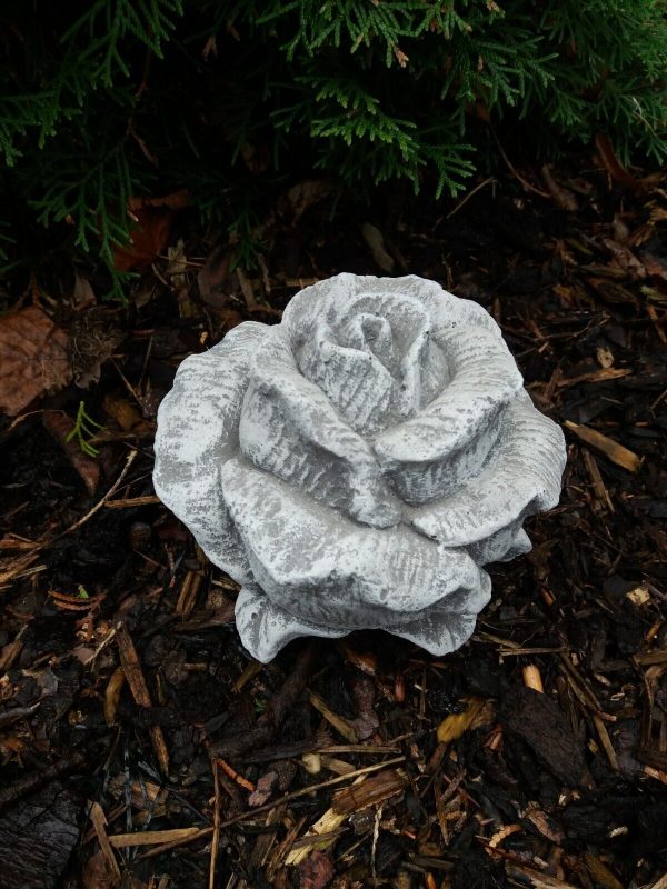 Steinfigur große Rose Blüte Frostfest Wetterfest Garten Deko Blume – Bild 3