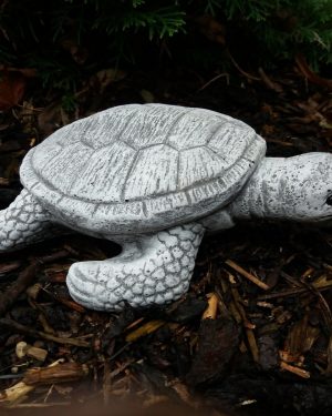 Steinfigur schöne Wasserschildkröte Frostfest Steinguss Wetterfest Garten