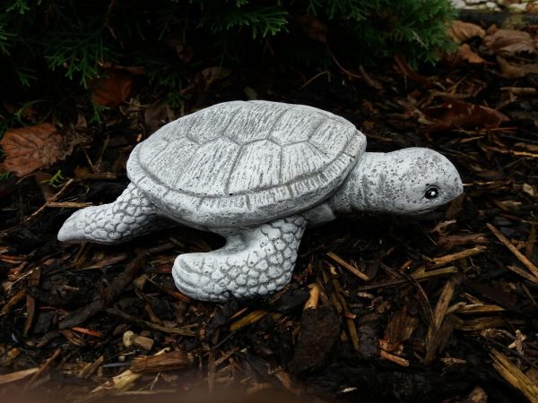Steinfigur schöne Wasserschildkröte Frostfest Steinguss Wetterfest Garten