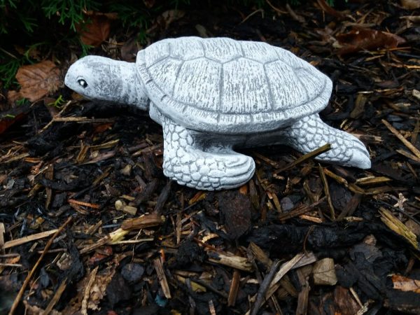 Steinfigur schöne Wasserschildkröte Frostfest Steinguss Wetterfest Garten – Bild 3