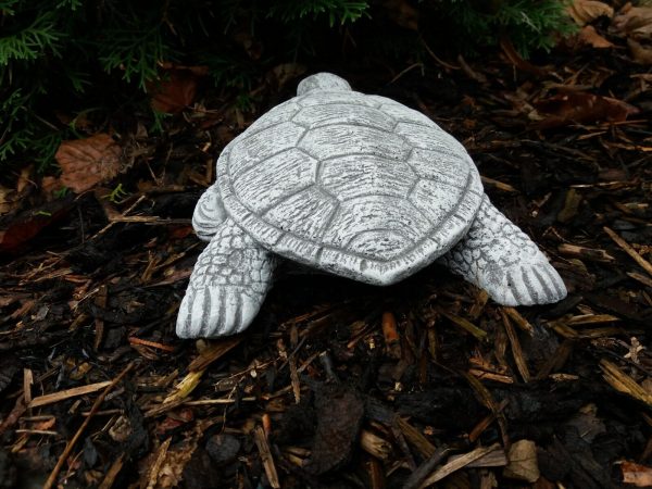 Steinfigur schöne Wasserschildkröte Frostfest Steinguss Wetterfest Garten – Bild 5