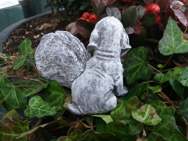 Grabschmuck Hund am Fels "Danke für die schöne Zeit" Frostfest Beton Tiergrab – Bild 5