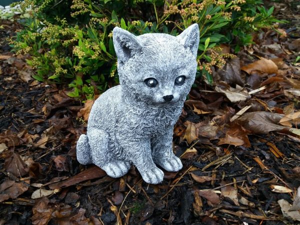Steinfigur schöne Katze sitzend (21cm) Frostfest Steinguss Garten Deko Haustier