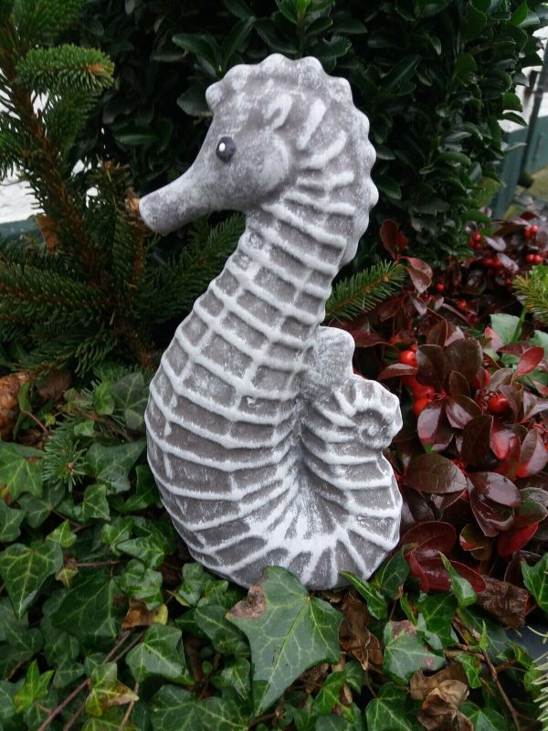 Steinfigur Seepferdchen Frostfest Wetterfest Steinguss Garten Figur Haus Deko – Bild 4