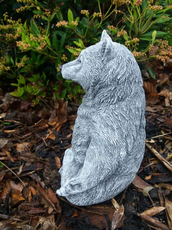 Steinfigur Yoga Bär Meditation Frostfest Wetterfest Steinguss meditieren Garten – Bild 8