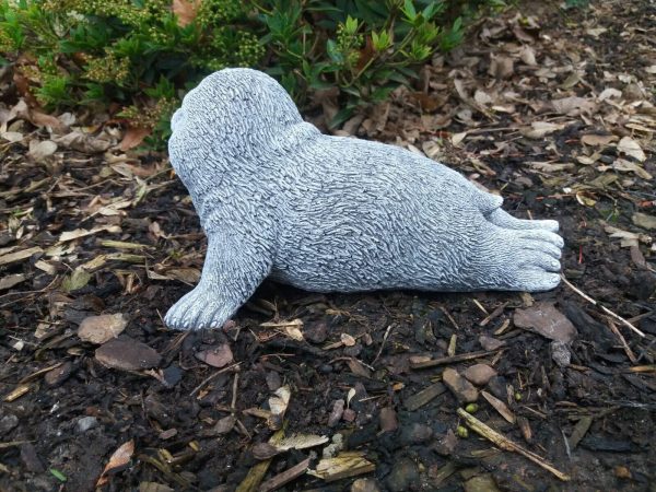 Steinfigur große schöne Robbe Heuler Seehund Frostfest Steinguss Gartenfigur – Bild 5