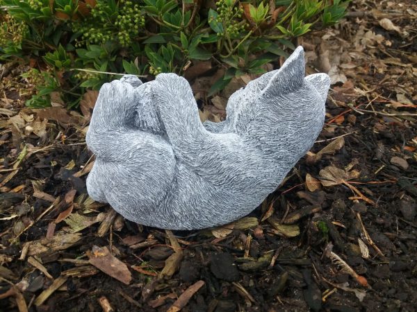 Steinfigur Katze mit Wollknäuel Kitten Frostfest Steinguss Garten Deko Haustier – Bild 6