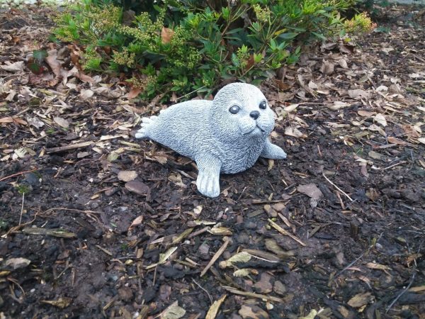 Steinfigur große schöne Robbe Heuler Seehund Frostfest Steinguss Gartenfigur – Bild 7