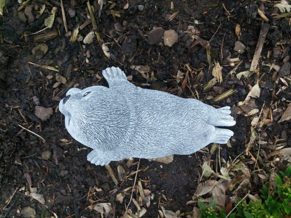 Steinfigur große schöne Robbe Heuler Seehund Frostfest Steinguss Gartenfigur – Bild 8