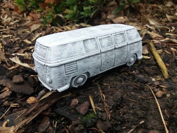 Steinfigur kleiner Bulli Bus Retroauto Frostfest Garten Deko Gartenfigur – Bild 6