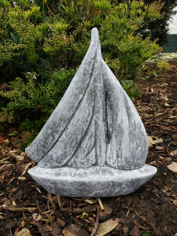 Steinfigur Segelschiff Boot Küste Meer Steinguss Frostfest Wetterfest Garten – Bild 5