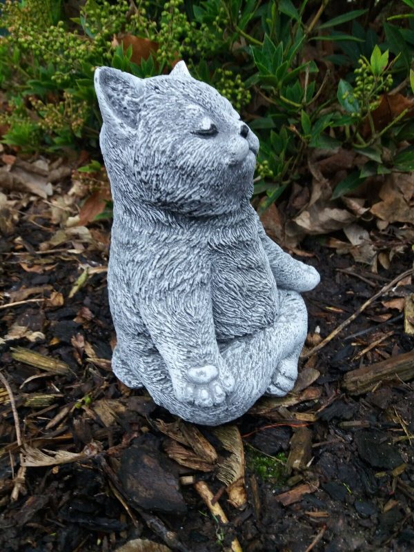 Steinfigur Yoga Katze Kitten Frostfest Steinguss Garten Deko Haustier – Bild 7