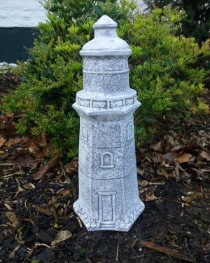 Steinfigur großer Leuchtturm (40cm) Maritim Küste Meer Frostfest Garten Deko