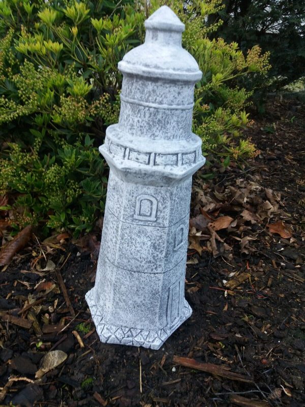 Steinfigur großer Leuchtturm (40cm) Maritim Küste Meer Frostfest Garten Deko – Bild 3