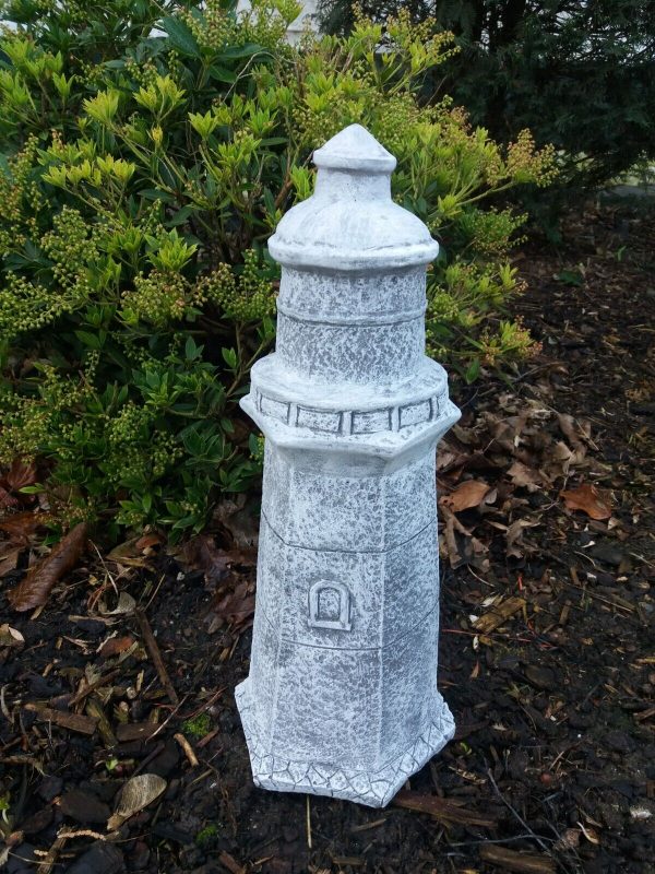 Steinfigur großer Leuchtturm (40cm) Maritim Küste Meer Frostfest Garten Deko – Bild 5