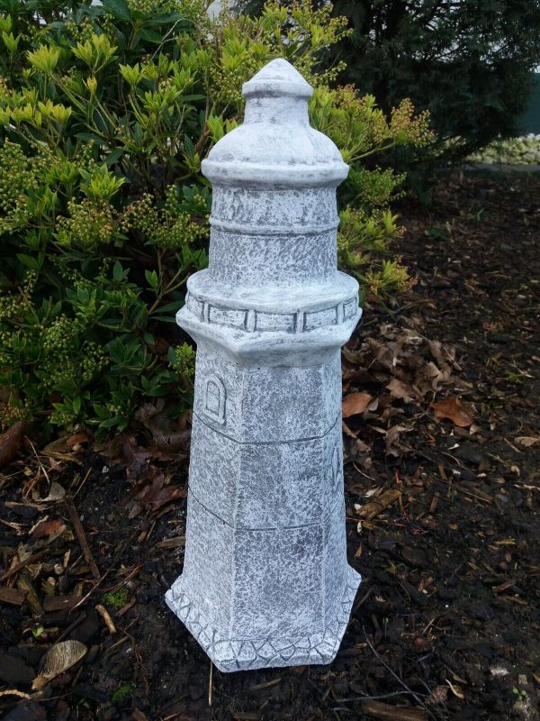 Steinfigur großer Leuchtturm (40cm) Maritim Küste Meer Frostfest Garten Deko – Bild 6
